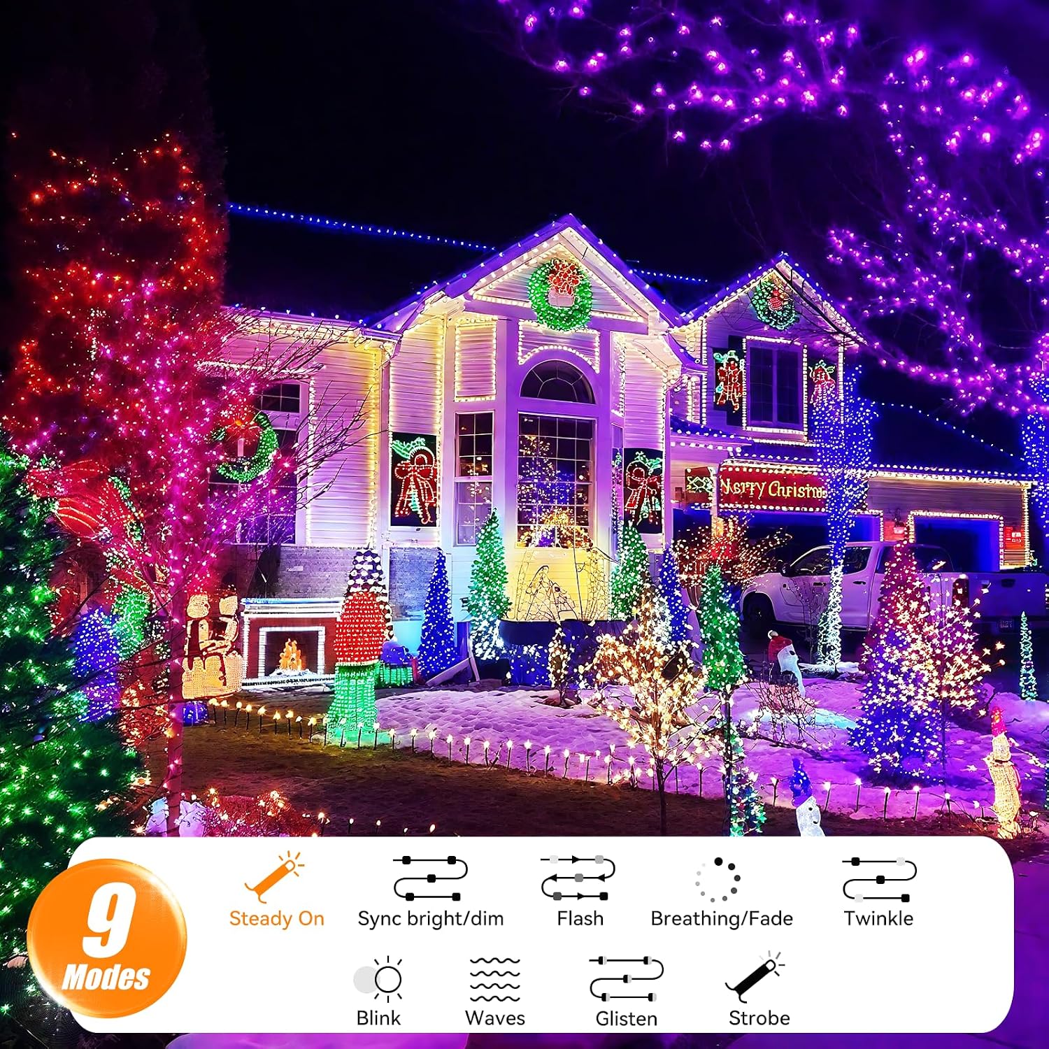 LitHome 35-Color Connectable String Lights with Remote for Holiday Decor - Image 6