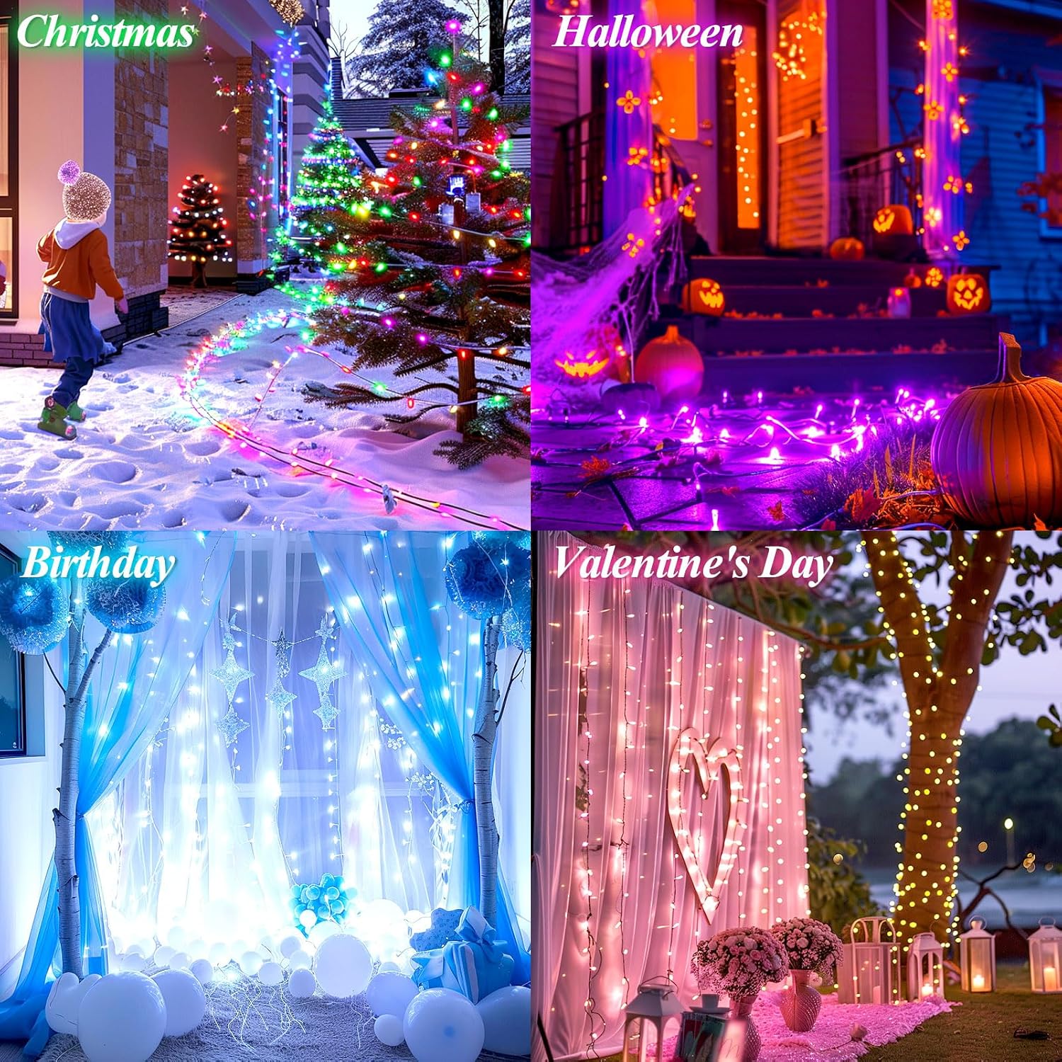 LitHome 35-Color Connectable String Lights with Remote for Holiday Decor - Image 7