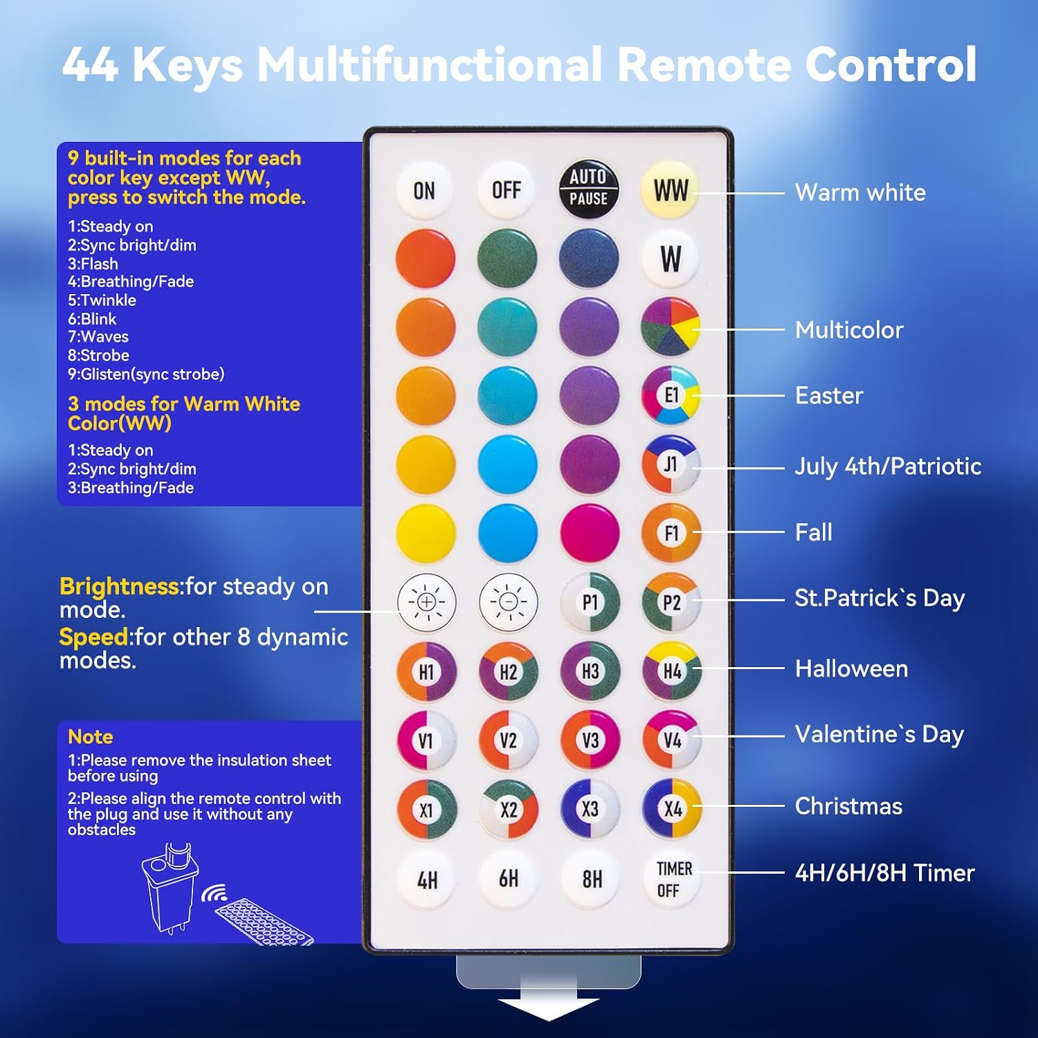 LitHome 35-Color Connectable String Lights with Remote for Holiday Decor - Image 9