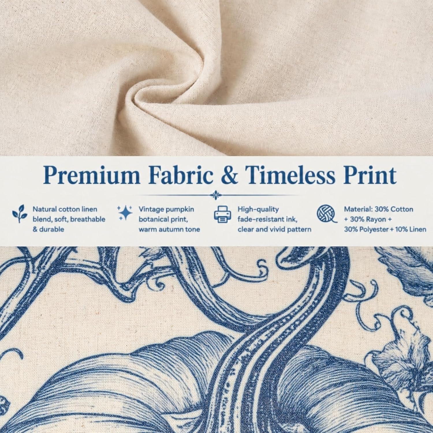 Review: Set of 2 Fall Pumpkin Navy Toile 18x18 Pillow Covers - Image 3