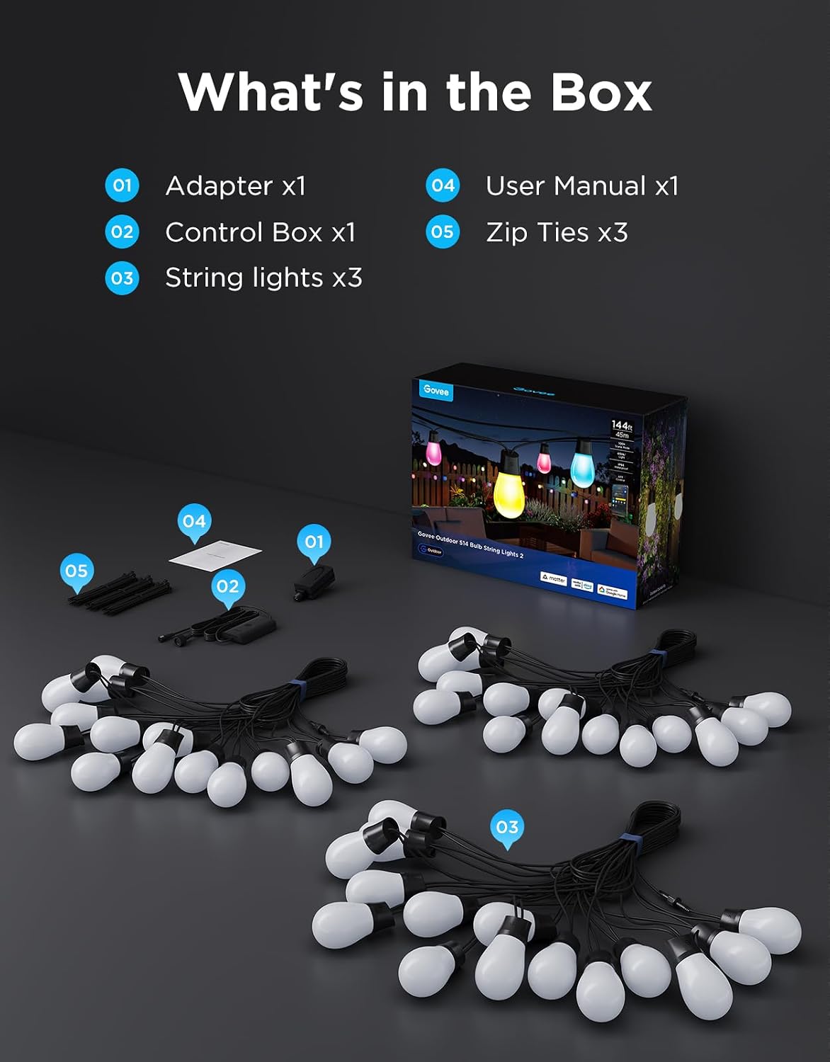 Govee S14 Smart RGBICWW Patio Lights Review - Image 6