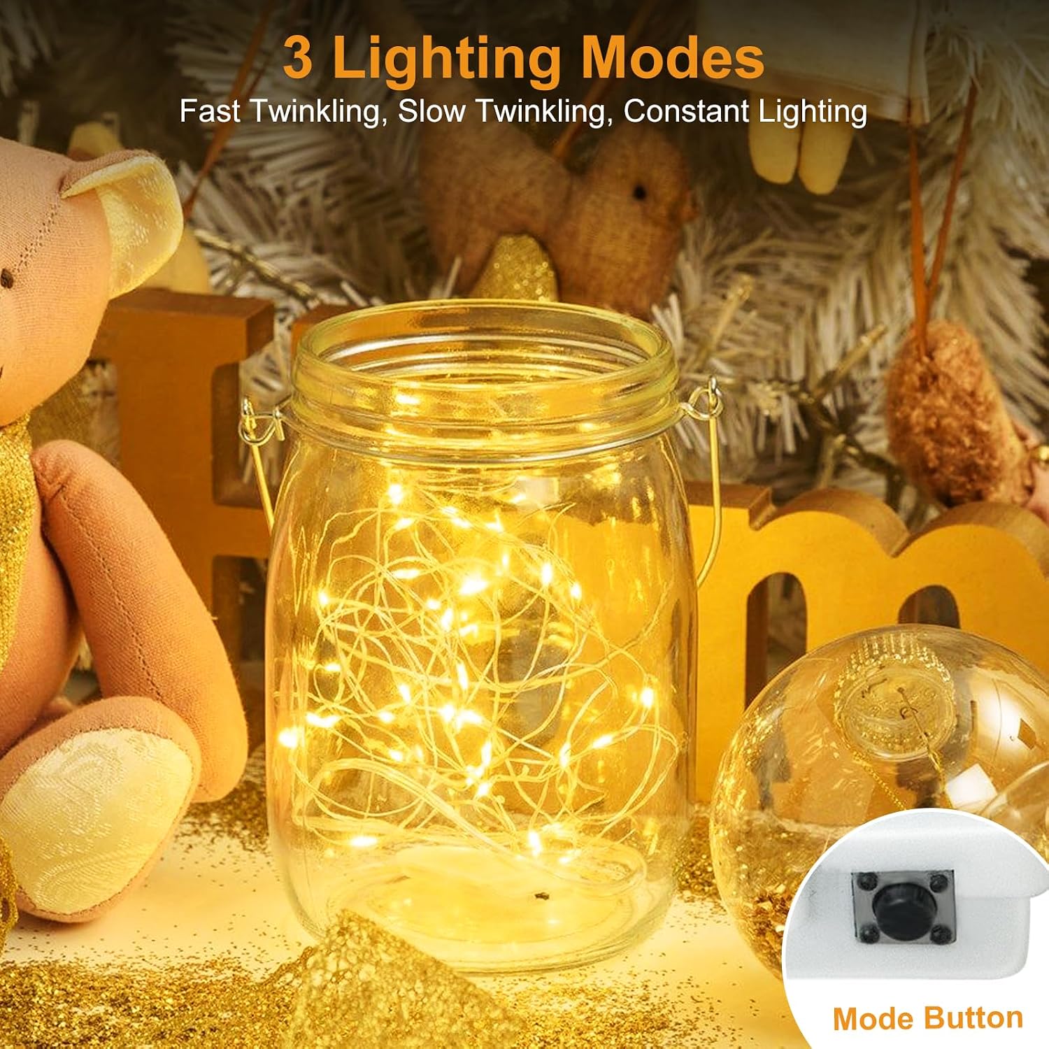 Mini 30-Pack Warm White Battery Fairy Lights, 7Ft Waterproof for Weddings/Xmas. - Image 3