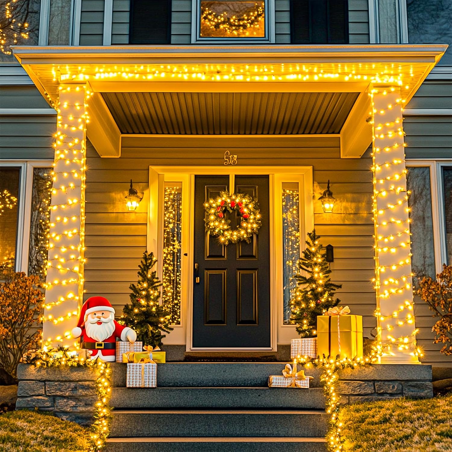 1000 LED Warm White Christmas Lights, Remote, Plug-in, Clear Wire, Indoor/Outdoor. - Image 6