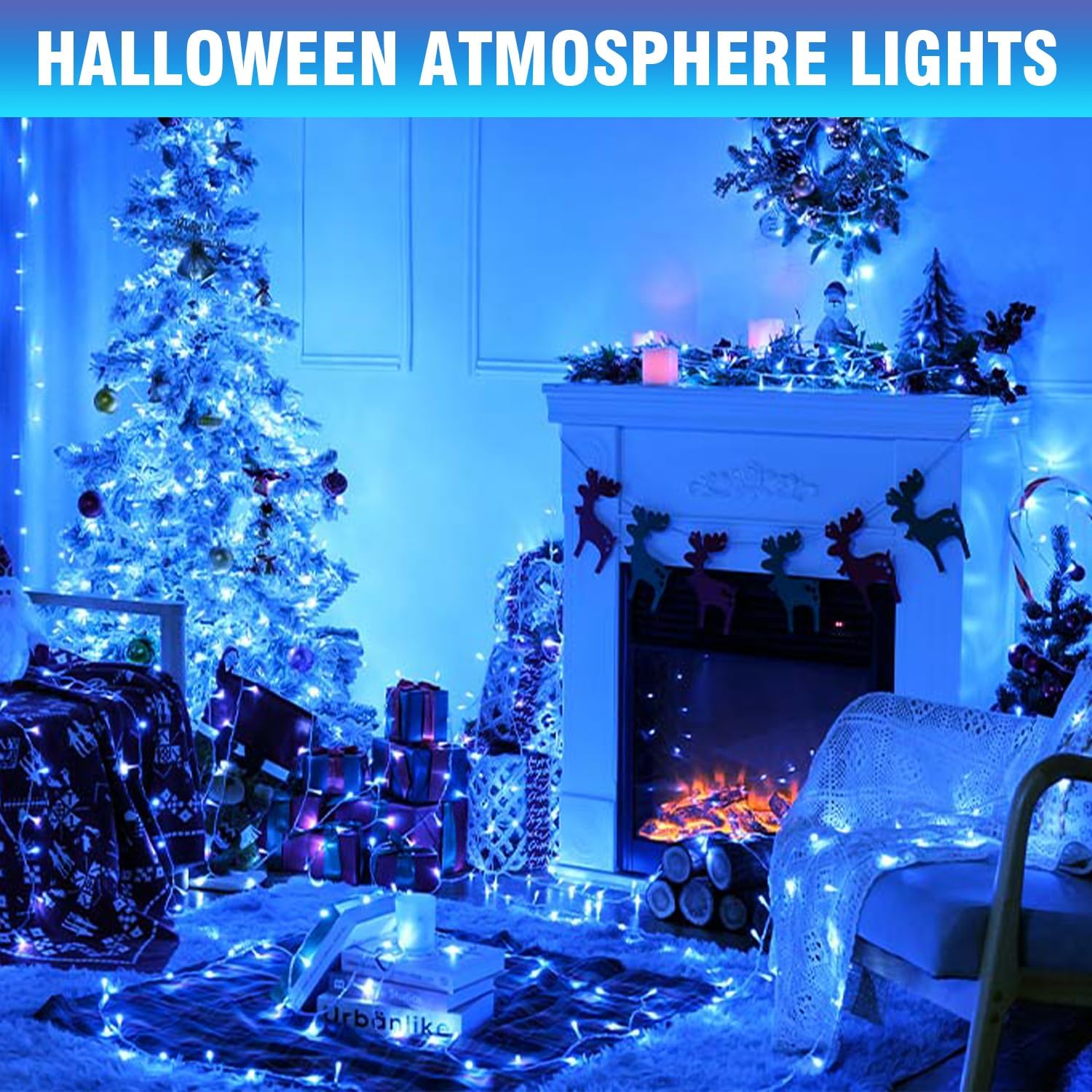 <p><strong>100FT Blue LED String Lights: Connectable, Waterproof, 8 Modes & Timer for Any Decor.</strong></p> - Image 3