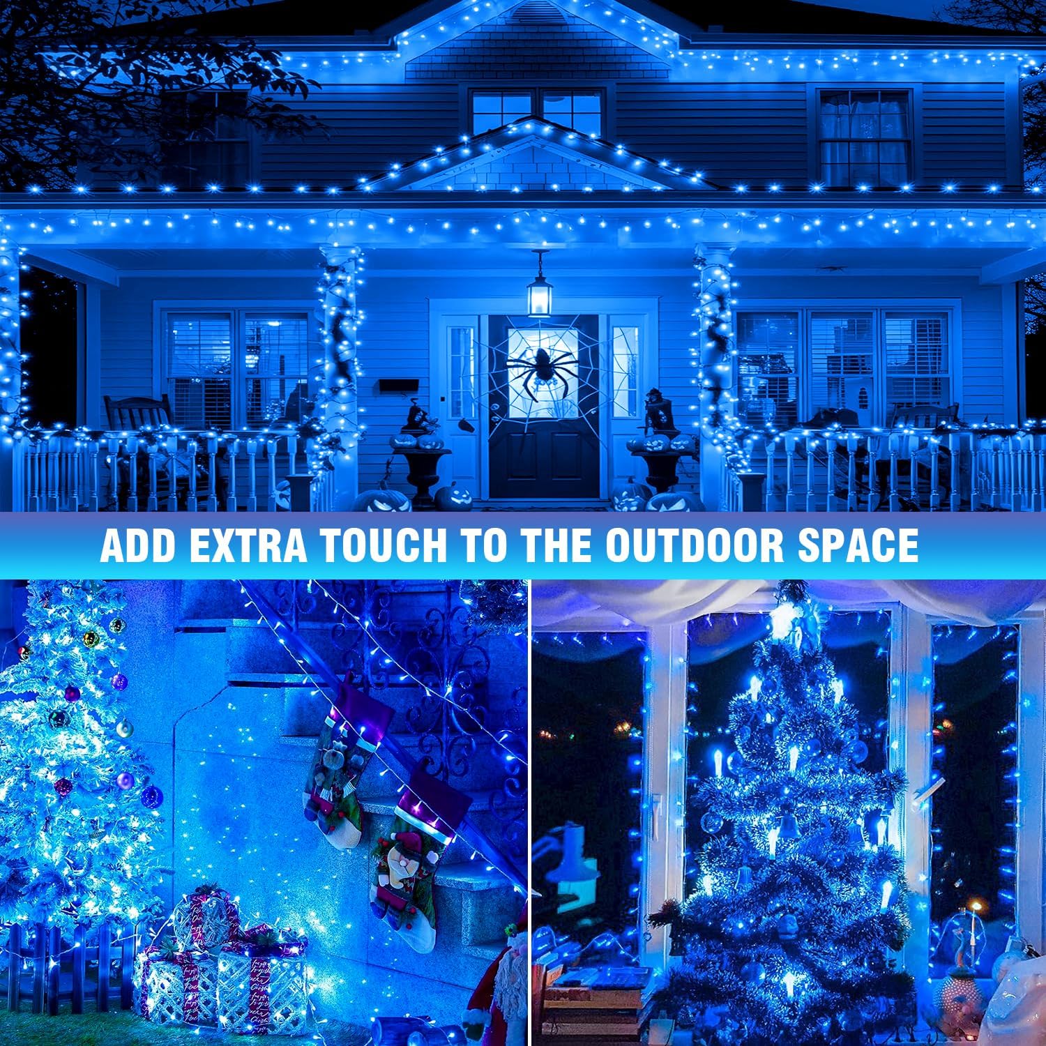 <p><strong>100FT Blue LED String Lights: Connectable, Waterproof, 8 Modes & Timer for Any Decor.</strong></p> - Image 4