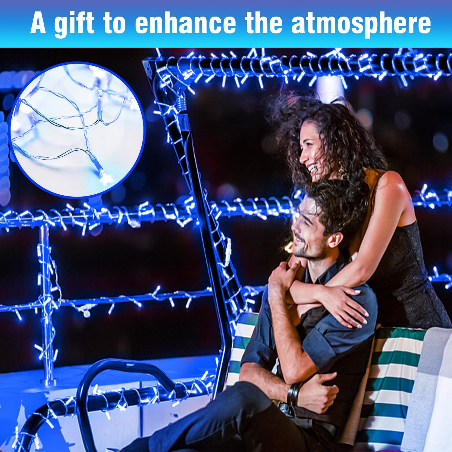 <p><strong>100FT Blue LED String Lights: Connectable, Waterproof, 8 Modes & Timer for Any Decor.</strong></p> - Image 5