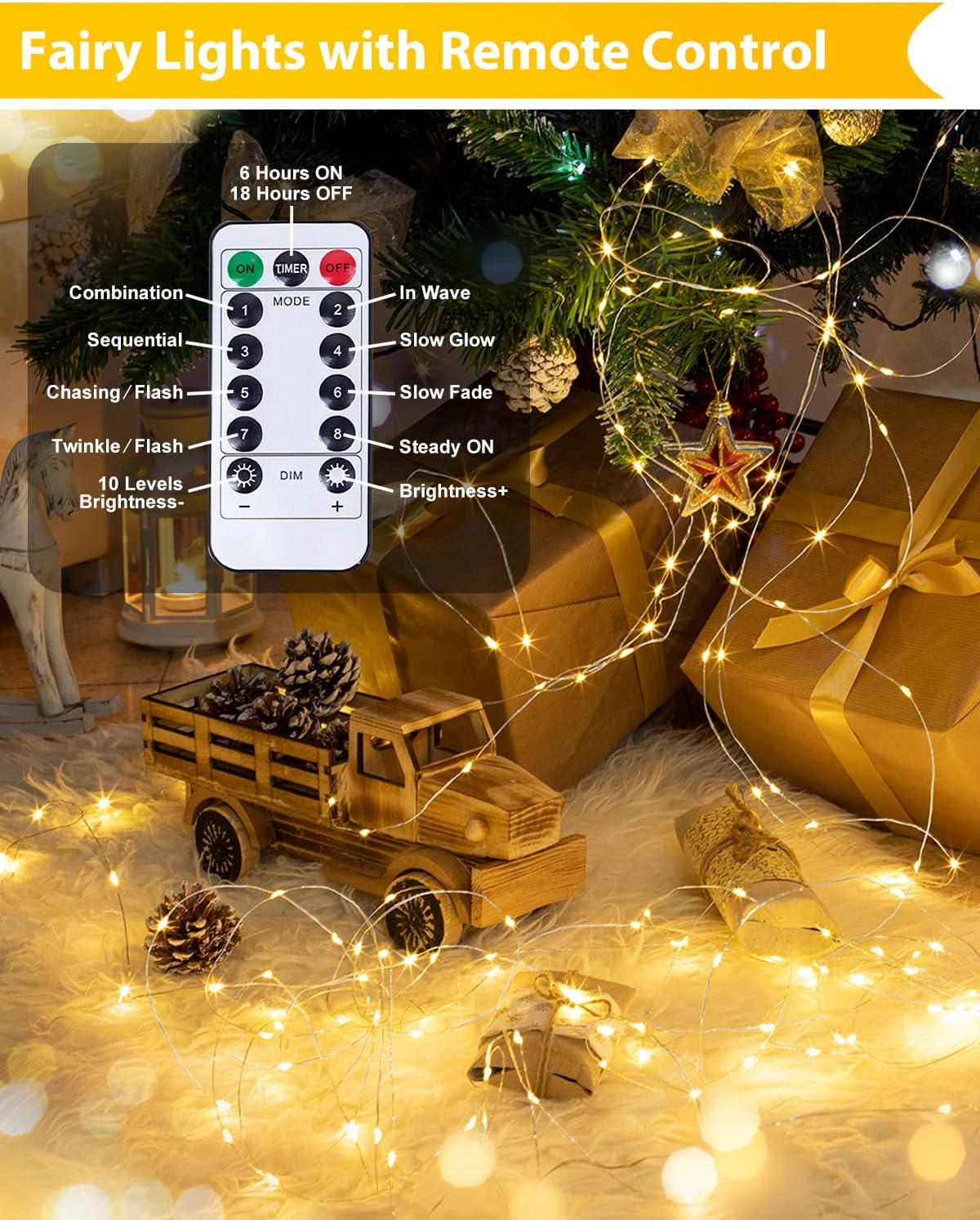 Review: 4-Pack Battery Fairy Lights – Remote, Dimmable, Waterproof, 20FT Warm White - Image 4