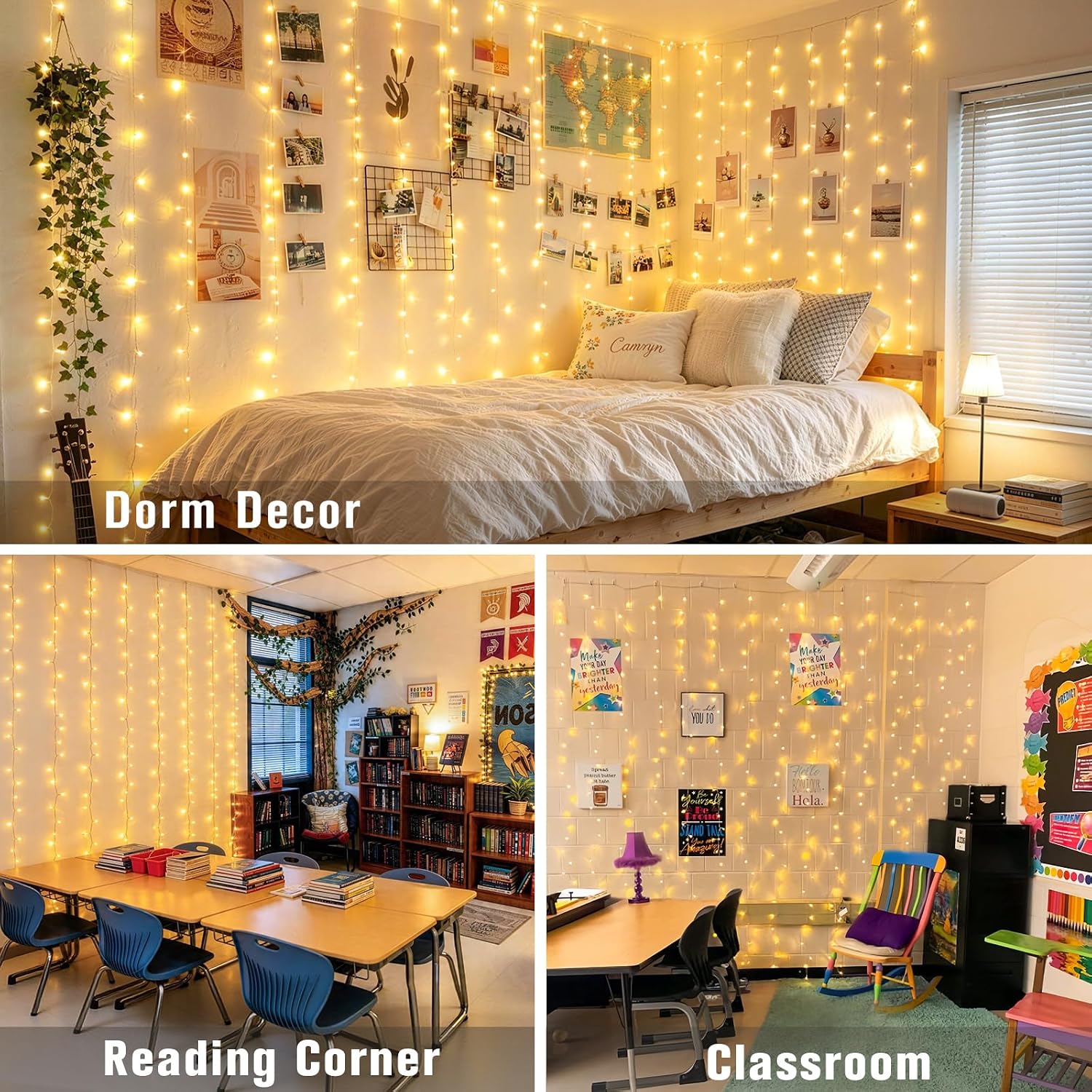 JMEXSUSS 300 LED Remote Warm White Curtain Lights: Versatile Indoor/Outdoor Review - Image 3