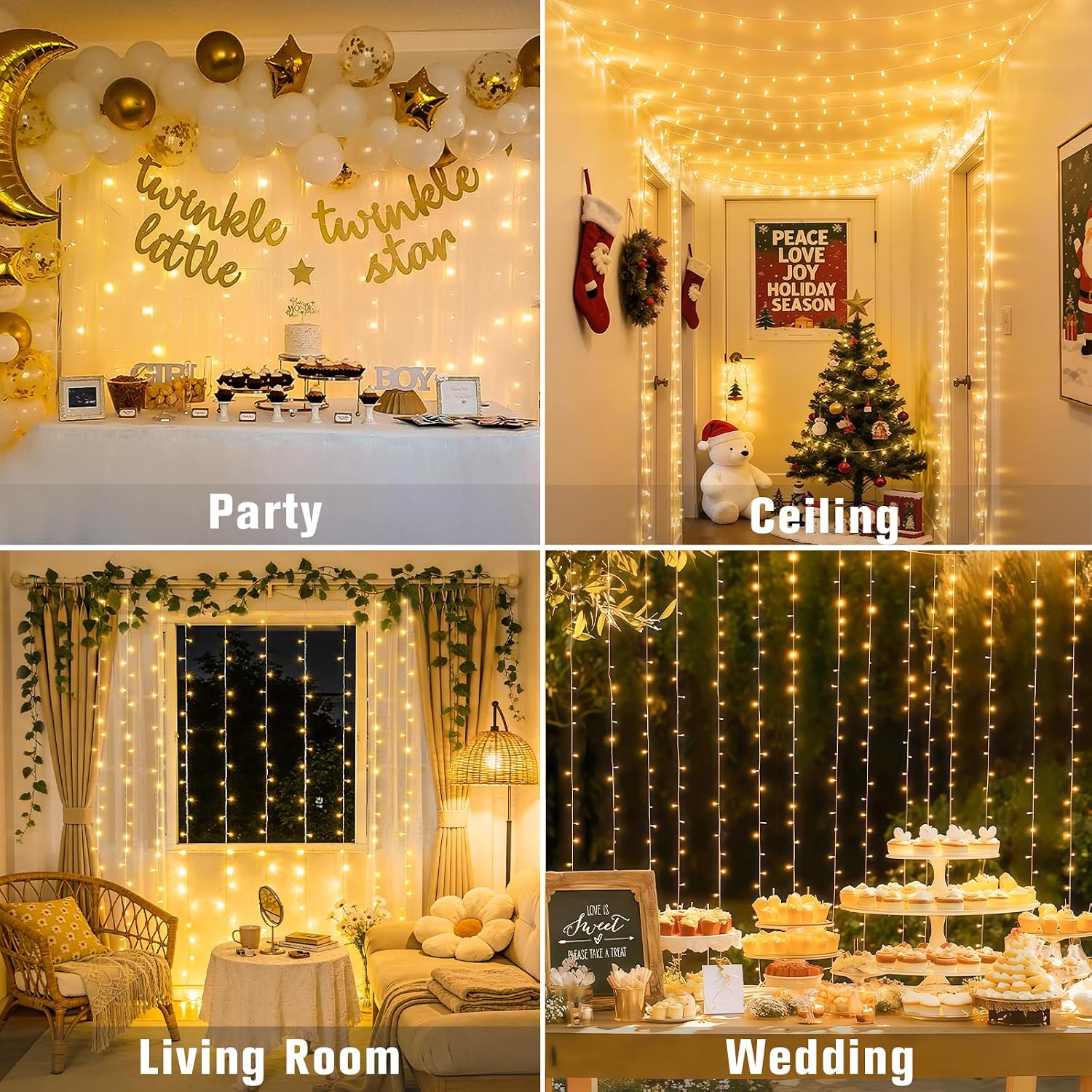 JMEXSUSS 300 LED Remote Warm White Curtain Lights: Versatile Indoor/Outdoor Review - Image 5