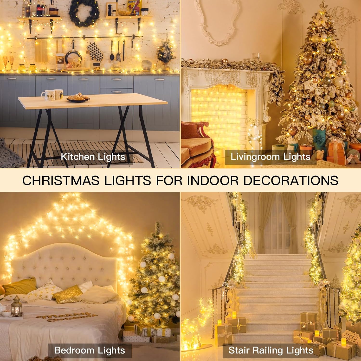 Warm White LED String Lights Review: 33ft Indoor/Outdoor, Remote Timer, 8 Modes - Image 4