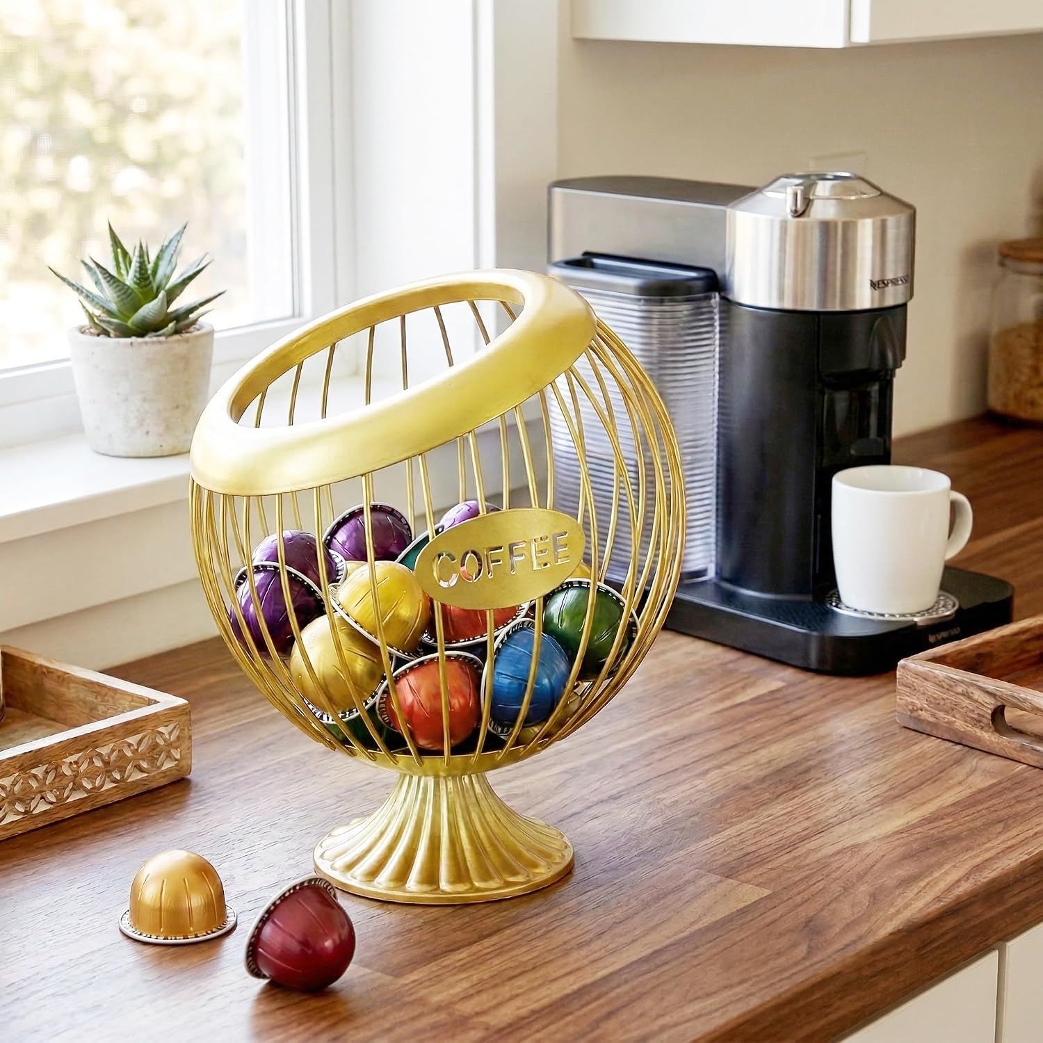 Review: Large Tall Gold Metal Pod Organizer for Keurig & Nespresso - Image 3