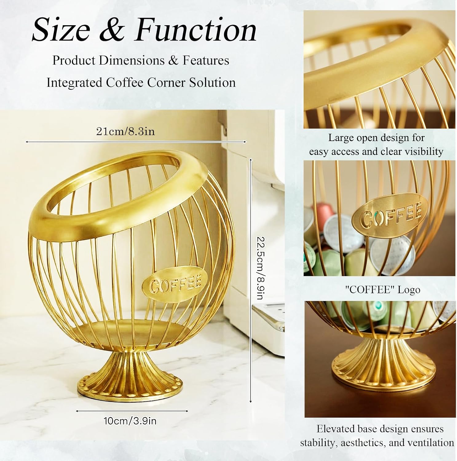 Review: Large Tall Gold Metal Pod Organizer for Keurig & Nespresso - Image 6