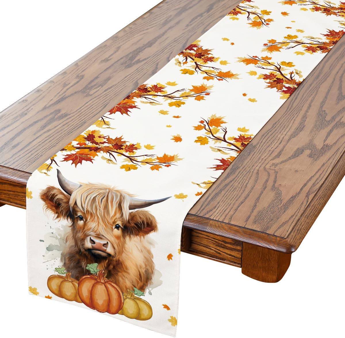 Siilues Cow Pumpkin Fall Table Runner Review: Thanksgiving Indoor/Outdoor - Image 2