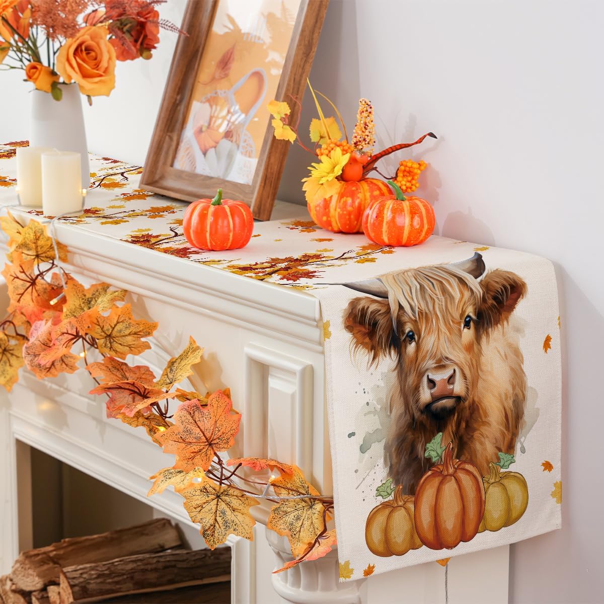 Siilues Cow Pumpkin Fall Table Runner Review: Thanksgiving Indoor/Outdoor - Image 5