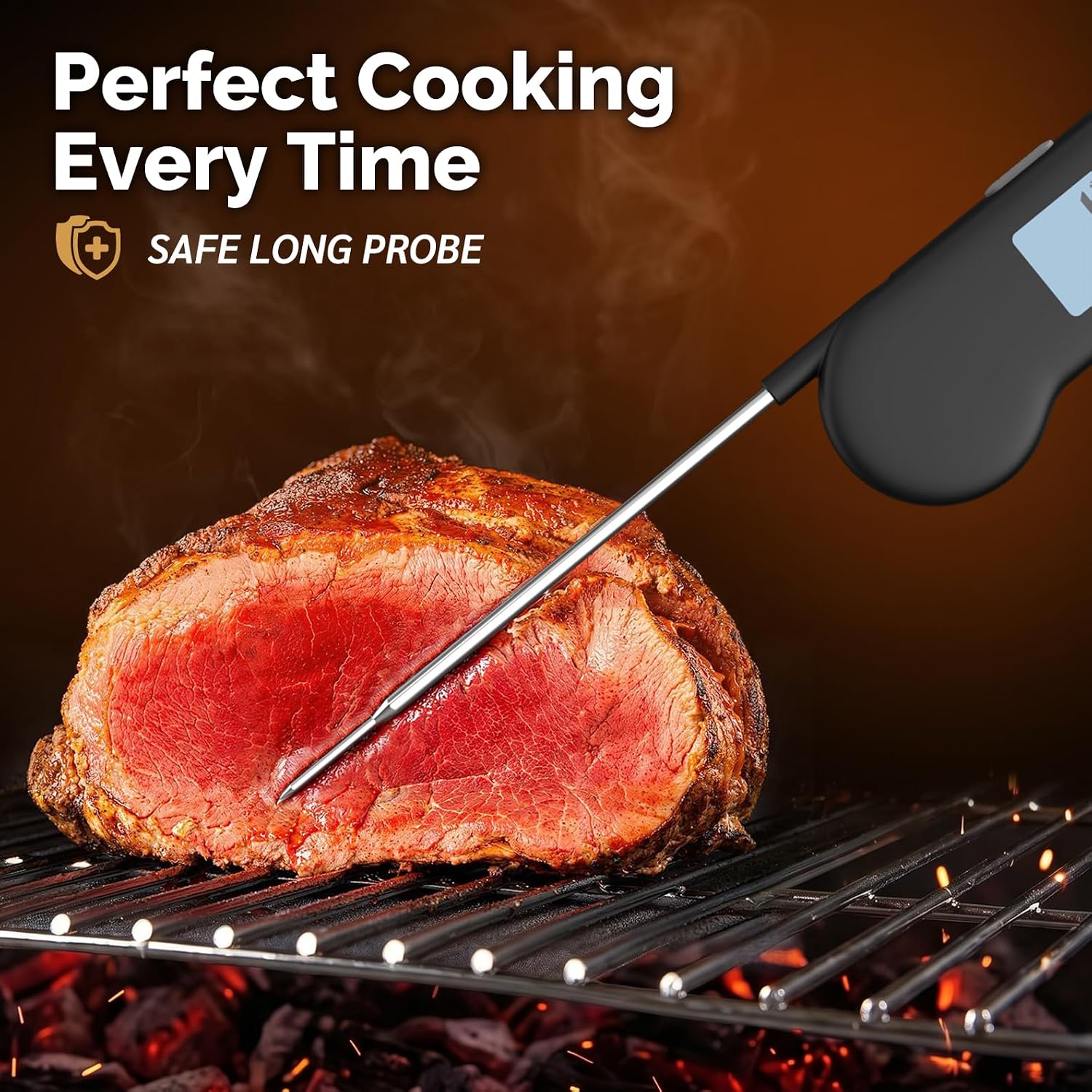 0.5s Instant Digital Meat Thermometer: ±0.5°F Precision, Auto Flip LCD for BBQ/Food. - Image 4