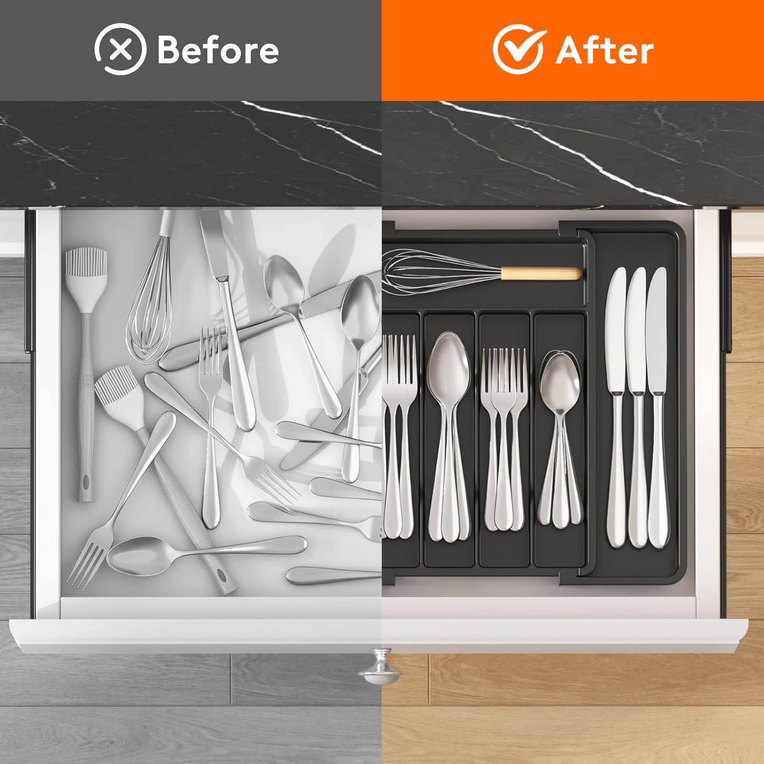 Review: Black Expandable Utensil Drawer Organizer - Image 4