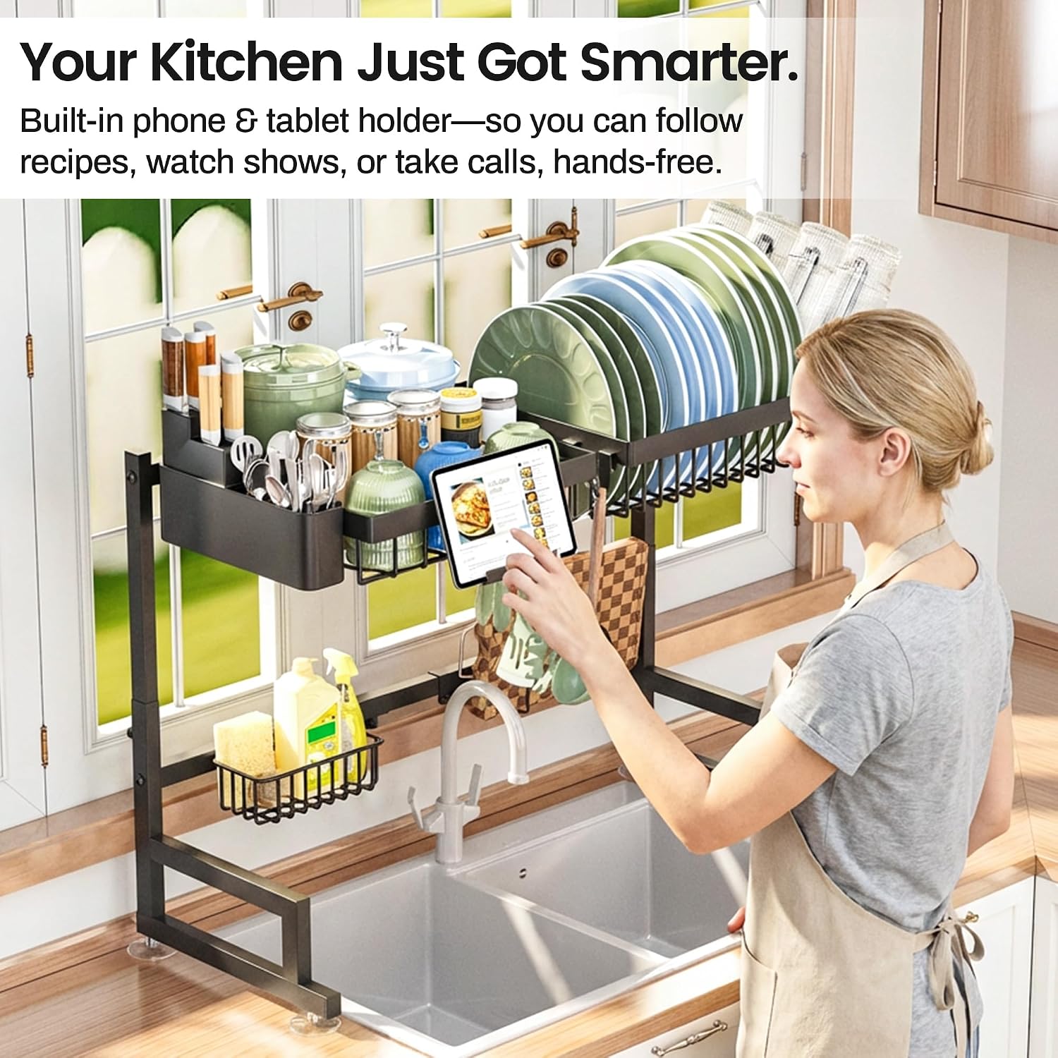 ADBIU Review: Expandable 2-Tier Over-Sink Snap-On Dish Rack - Image 7