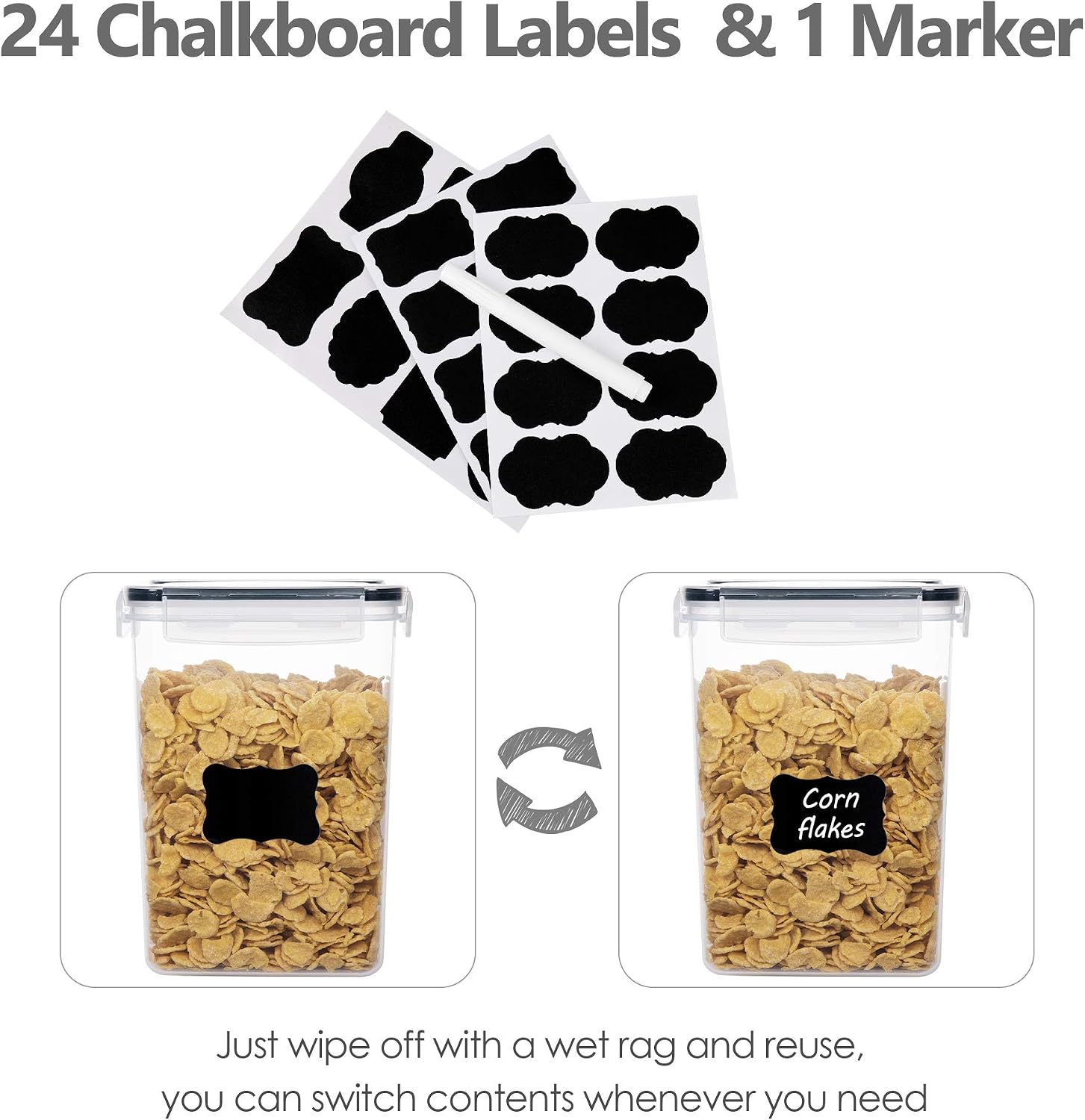 CHEFSTORY 8-PC Airtight BPA-Free Dry Food Canisters for Pantry Review - Image 2