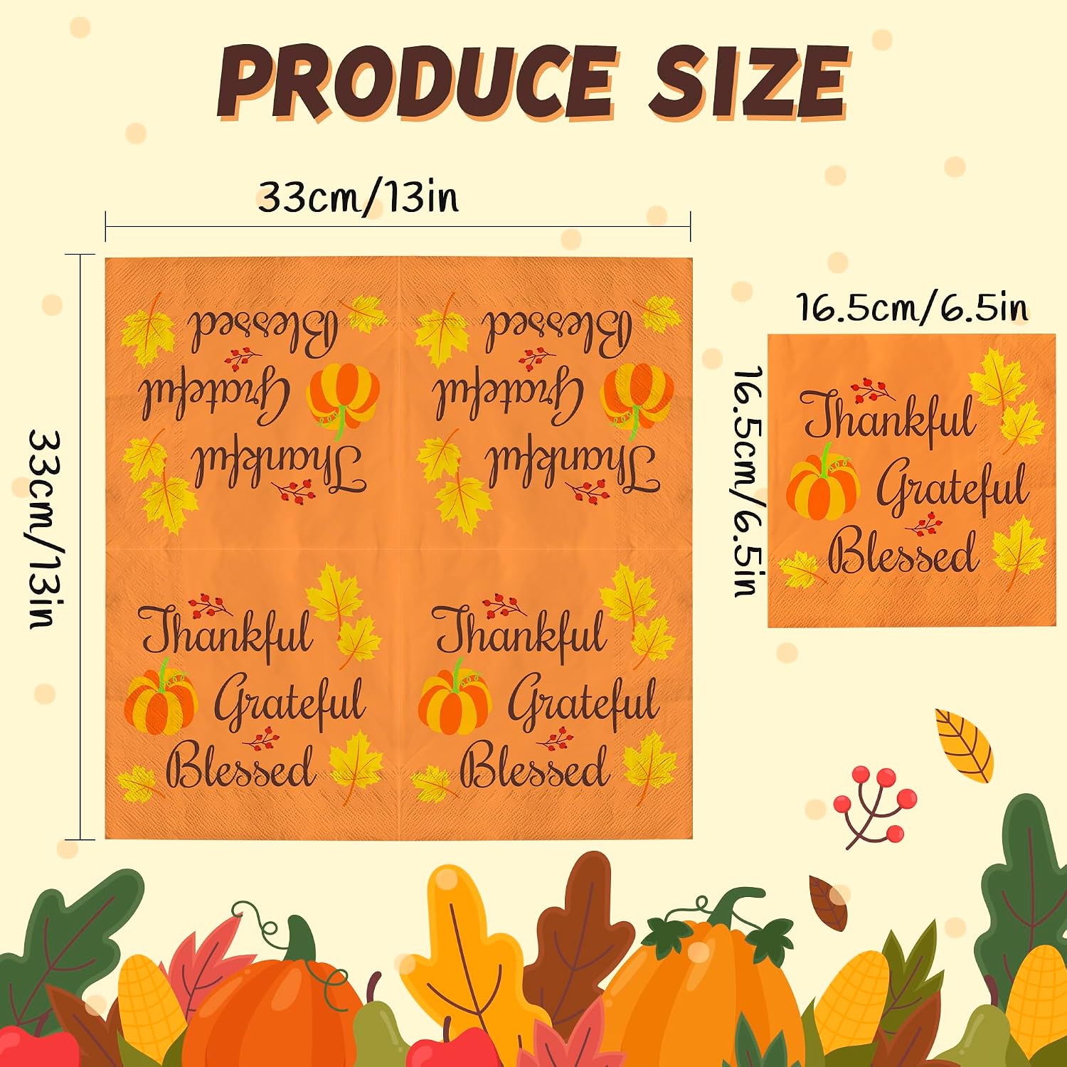 OHOME Disposable Fall & Thanksgiving Napkins for Friendsgiving Decor - Image 2