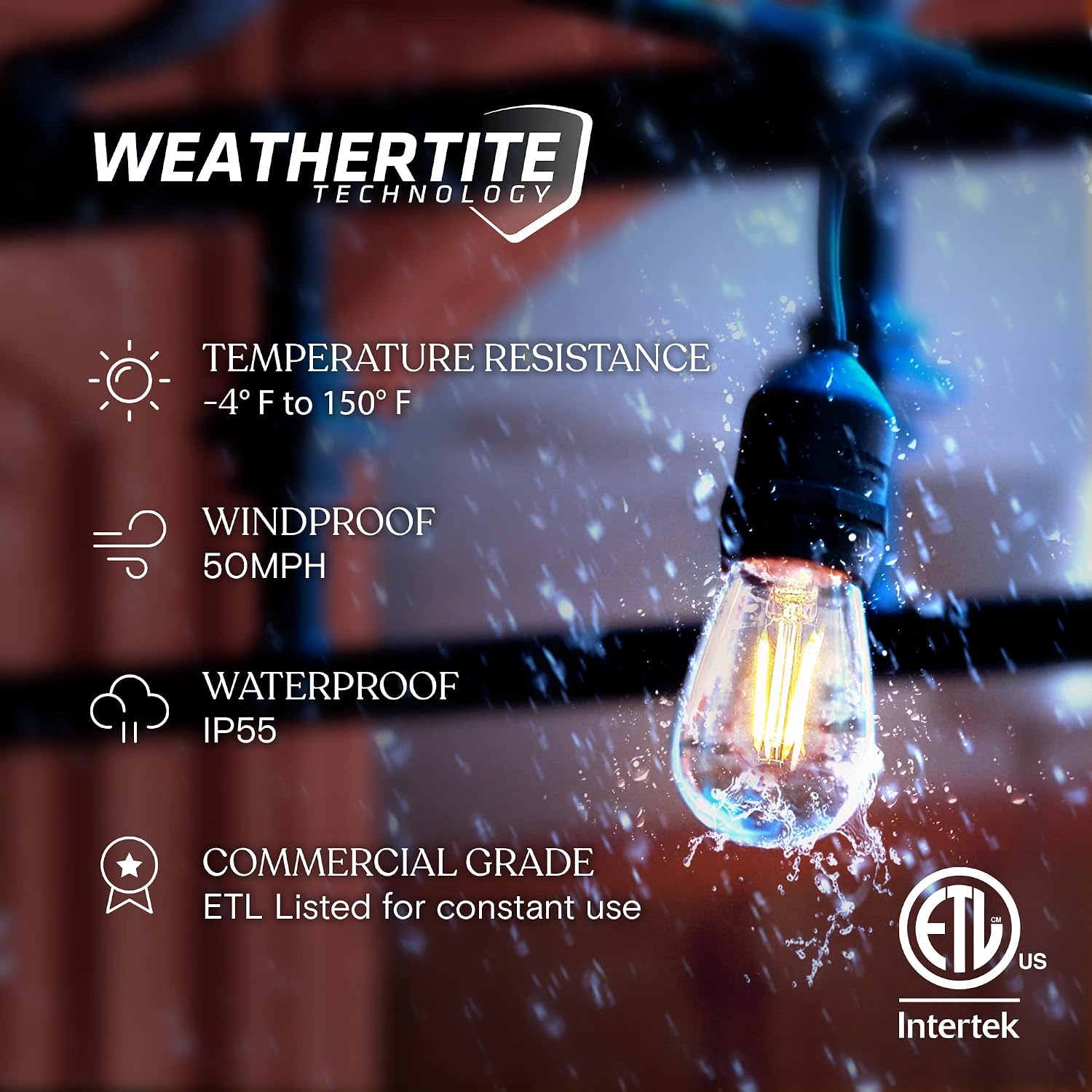Brightech Dimmable Edison LED Patio String Lights Review - Waterproof - Image 2