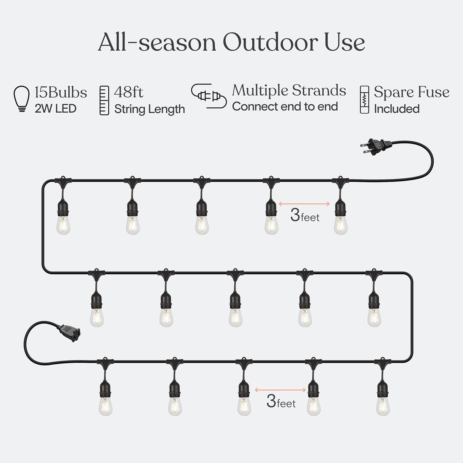 Brightech Dimmable Edison LED Patio String Lights Review - Waterproof - Image 3