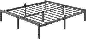 18 Inch King Size Metal Platform Bed Frame,Mattress Anti-Slip Design | No Box Spring Needed, Easy Assembly, No Squeaks, Tools Included, Ideal for Bedrooms, Guest Rooms, Dorms, Hotels & B&Bs