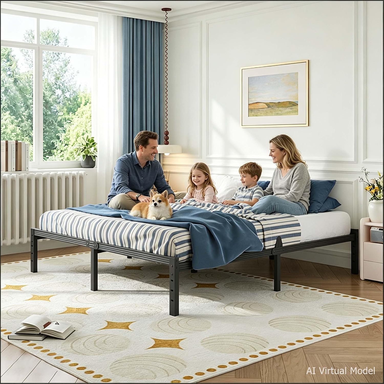18 king metal platform bed review no box spring anti slip easy build quiet.jpg