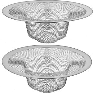 2 Pack - 4.5" Top / 3" Mesh Basket - Kitchen Sink Drain Strainer Stainless Steel Large Food Catcher. Fast Flow and Effective Full Mesh Basket