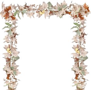 2 Pack Fall Garland Maple Leaf, 5.9Ft/Piece Hanging Vine Garlands Artificial Autumn Foliage Garland Thanksgiving Decor for Home Wedding Fireplace Party Christmas (White&Green)