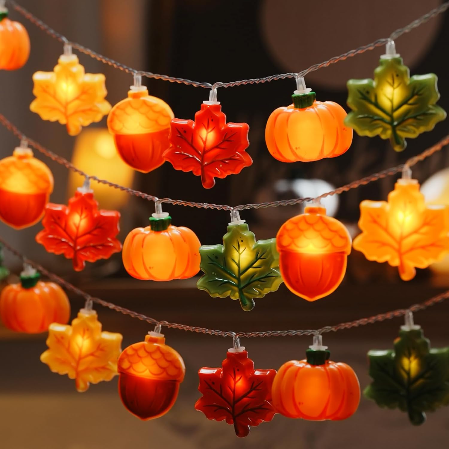 Fall Decor, Fall String Lights, 9.8FT 20LED Thanksgiving Lights | Fall Lights Battery Operated (Not Included), Timer Function and 8 Flashing Mode, Autumn Decorations for Home Indoor 2026