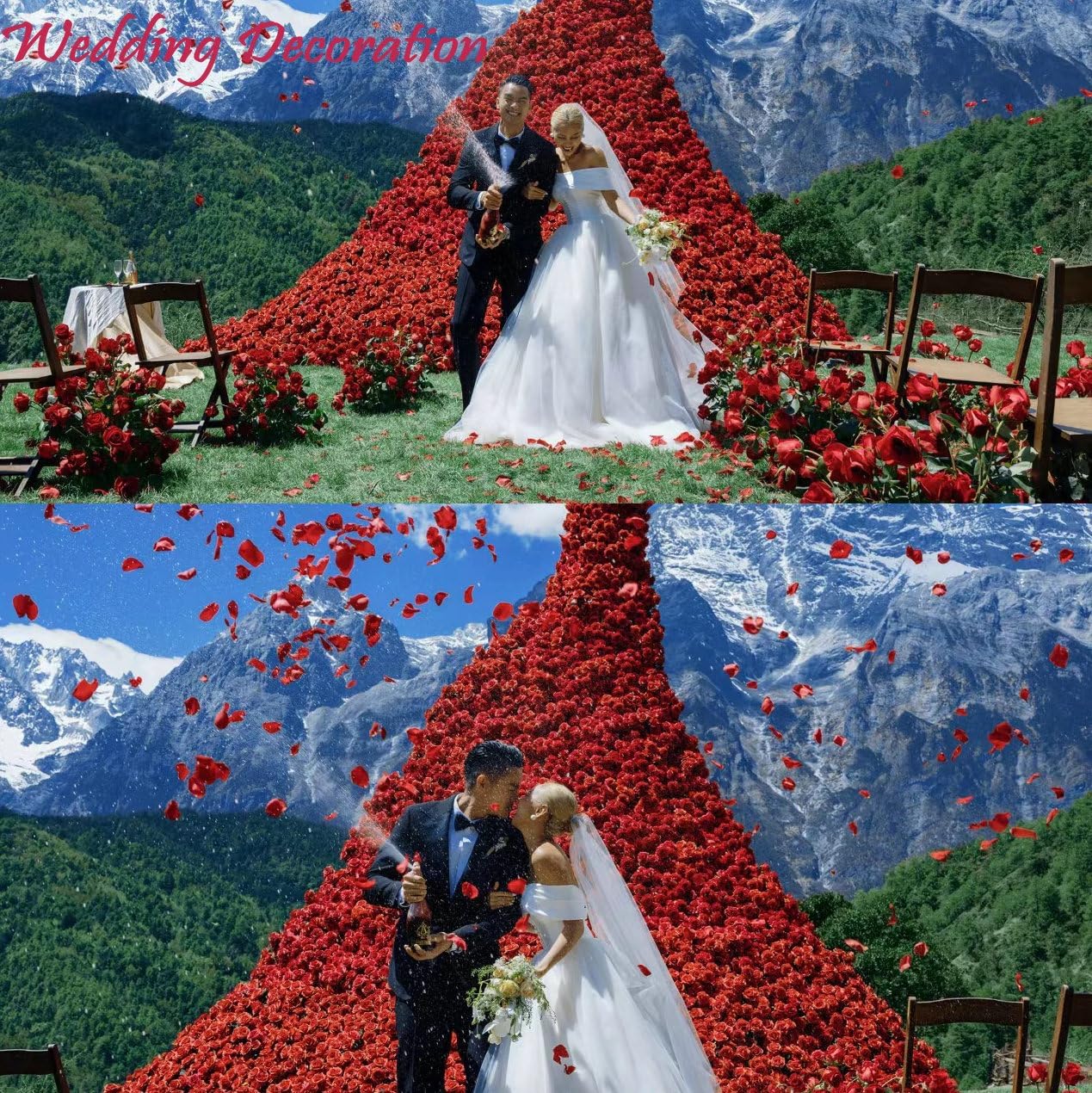2200PCS Dark-Red Silk Rose Petals for Romantic Wedding & Anniversary Decor - Image 2