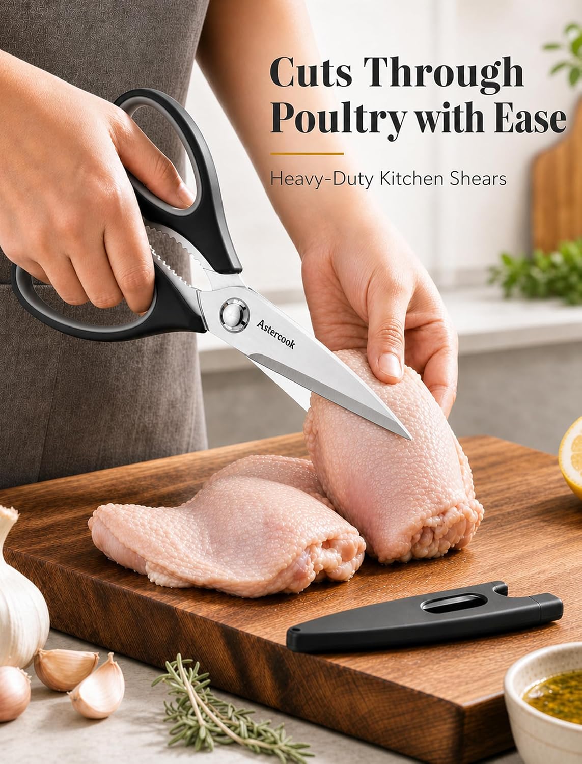 3-Pack Heavy Duty Kitchen Shears: Stainless Steel for Food & Packaging. Dishwasher Safe. - Image 2