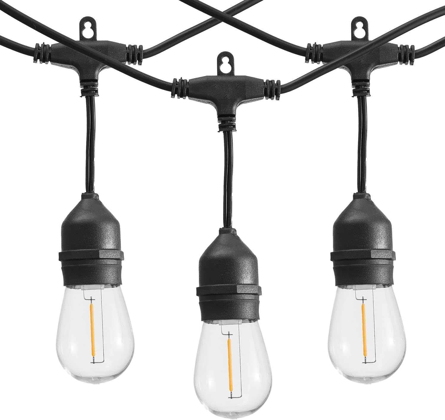SUNTHIN 50FT Outdoor String Lights with 16 1W LED Bulbs | Shatterproof Patio Lights for Backyard, Porch, Party, Cafe & Outdoor Decoration, Durable LED String Lighting