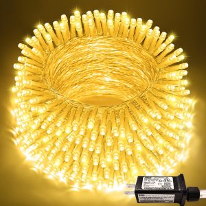 JMEXSUSS Outdoor String Lights Indoor for Bedroom, Classroom Lights Plug in | 200 LED 66 Ft Twinkle Christmas Tree Lights for Dorm Wall Yard Patio Wedding Office Fall Room Decor, Connectable, Warm White