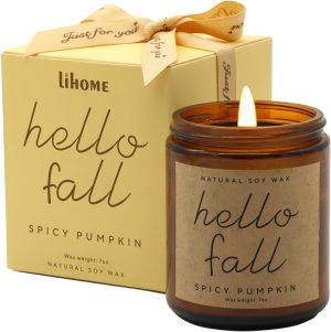Fall Decorations for Home - Fall Candles, Gifts for Women(Pumpkin Spice) | Natural Soy Wax with a Cotton Wick for a Clean Steady Burn in a 7 Oz Jar That Adds Cozy Ambiance to Any Room