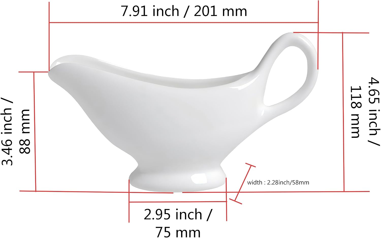 9.4 oz White Ceramic Gravy Boat Review - Image 2