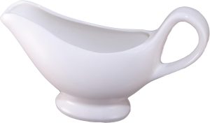 Gravy Boat, 9.4 oz Sauce Boat, 280 ml Gravy Bowl, Ceramic Serving Dish, White Dispenser (9.4 ounces)