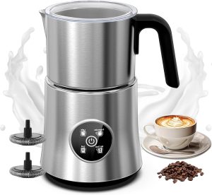 Milk Frother and Steamer, Electric Frother 900ML | All-in-1 Automatic Hot and Cold Foam Maker , Detachable Stainless Steel Jug for Latte, Cappuccino, Macchiato, Hot Chocolate