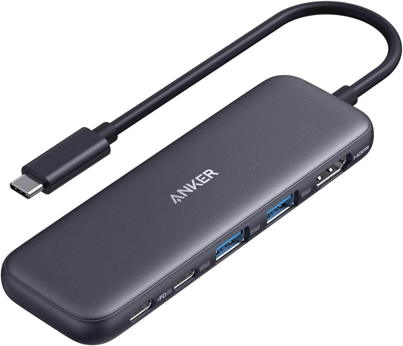 Anker USB C Hub, 5-in-1 USBC to HDMI Splitter with 4K Display | 85W Max PD, 1 Powered USB-C 5Gbps & 2 Powered USB-A 3.0 5Gbps Data Ports, for MacBook Pro, MacBook Air, Dell and More (Black)
