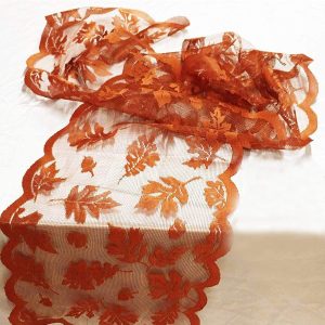Fall Table Runner Fall Decorations for Home 13 x 72 Inch Maples Leaves Lace | Fall Decor Orange Runners Thanksgiving Table Runner Autumn Harvest Thanksgiving Decorations for Table Kitchen Dining Party
