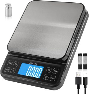 Shop Kitchen Tools & Home Decor BOMATA Large Kitchen Scale 0.1g/0.001oz High Precision, 11lb Bakery Scale | % Percentage Function, USB Rechargeable, Full-View Angle LCD with Backlight, Stainless Steel Pan