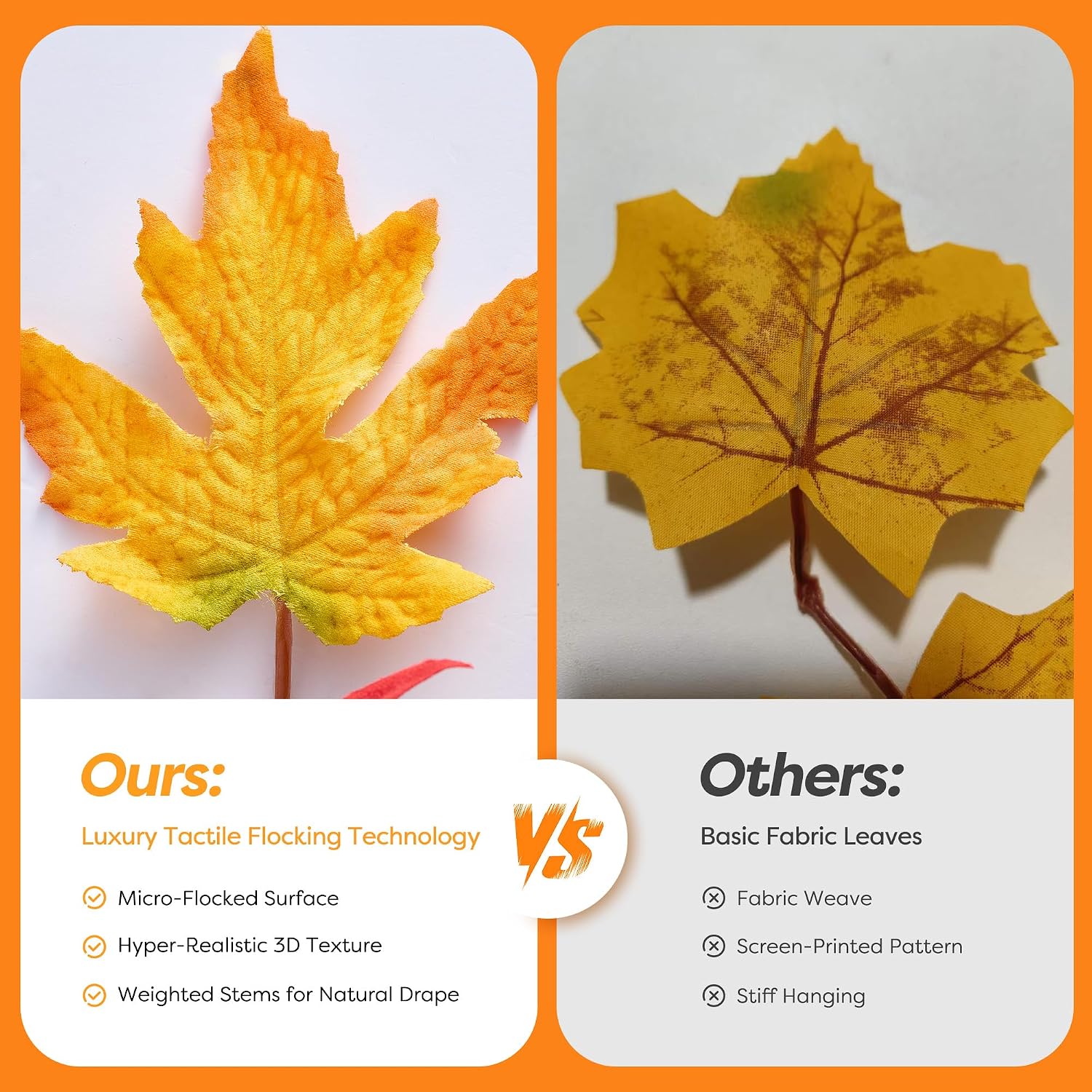 Battery-Op 9FT Fall Garland: Pre-lit Orange LEDs, Pumpkins, Maple Leaves Decor - Image 2