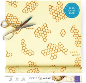 Bee's Wrap Beeswax Wrap Roll, 14 x 53 in - Honeycomb | Cut to Size Organic Beeswax Wraps - Plastic Free - Reusable Food Storage - Wrap Bowls, Bread & Produce - Made in USA