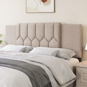 Upholstered Tufted Headboard, 3 in 1 Headboard for Full/Queen/King Size Bed, Height & Width Adjustable Head Board, Attach Frame, Study & Comfortable, Ideal for Bedroom, Dorm, Guest Room, Beige