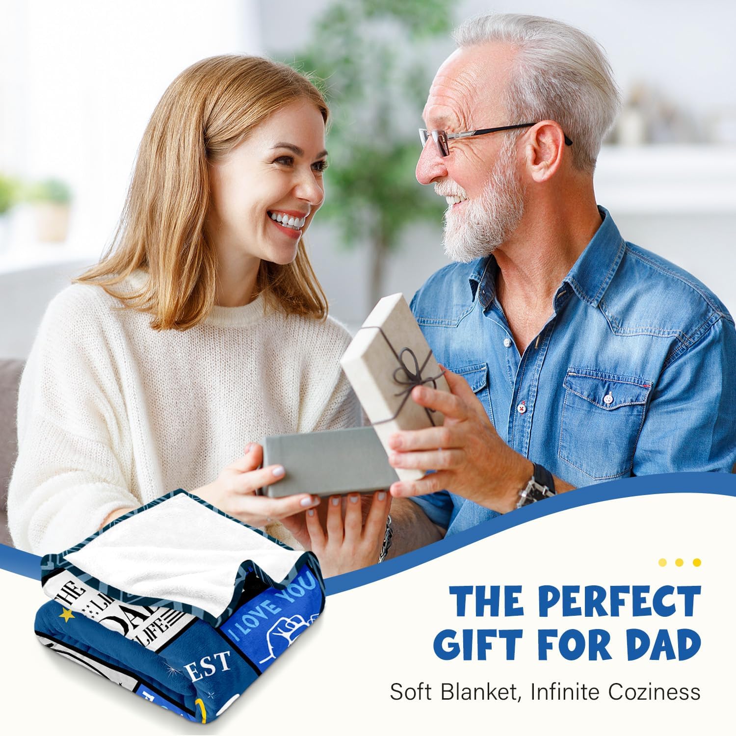 "Best Dad Ever" Cozy Blanket - Perfect Gift from Kids for Any Occasion. - Image 2
