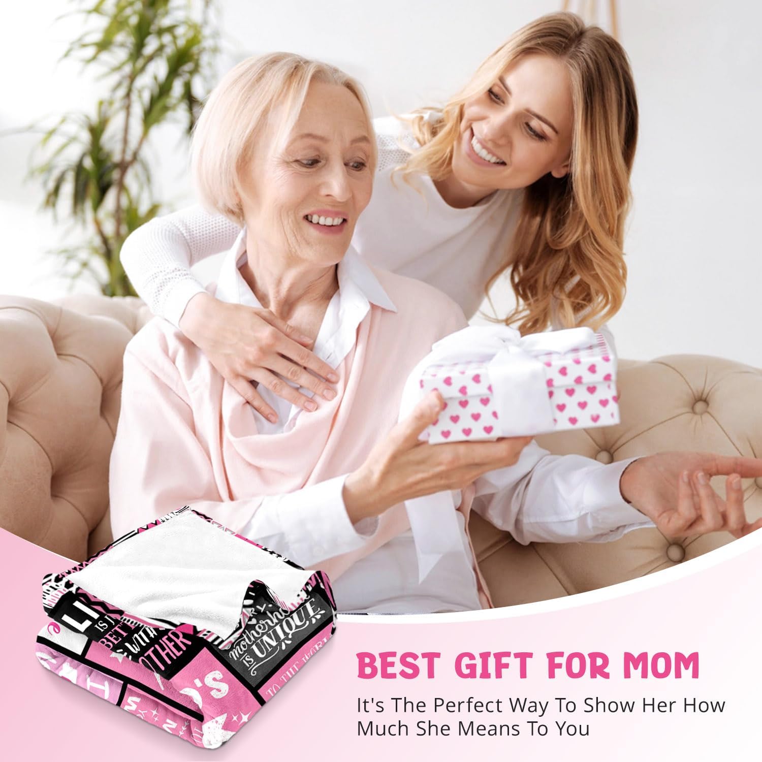 Best Mom Ever Blanket: Soft, Cozy Gift from Daughter for Any Occasion - Image 2