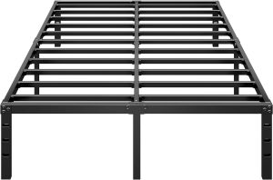 HLIPHA Metal Platform Bed Frame 18 Inch Tall,No Box Spring Needed,Queen Size Bed with Heavy Duty Strong Support Slats,Easy to Assemble,Black