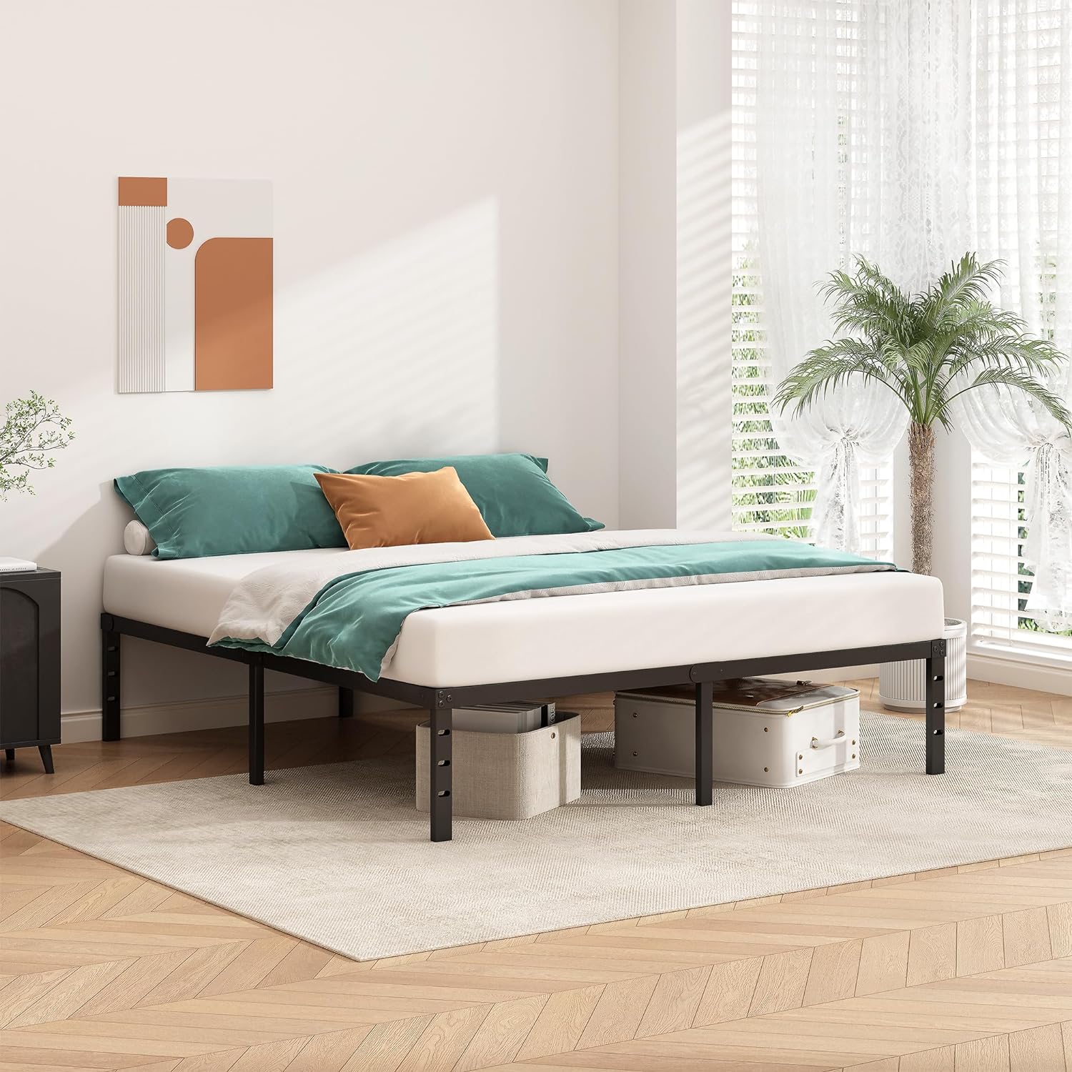 Black Queen Platform Bed Review: 18" Tall, No Box Spring, Sturdy, Easy Assembly. - Image 2