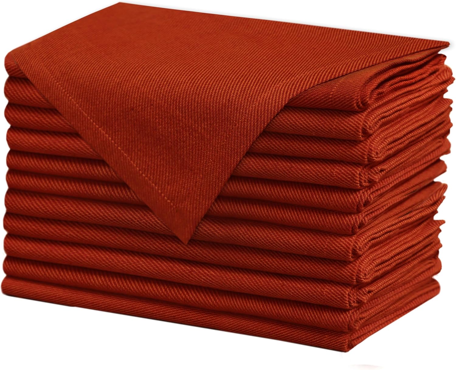 COTTON CRAFT Thanksgiving Cloth Napkins - Set of 12 Soft 100% Cotton Napkin | Terracotta 17x17 inch Washable Reusable Napkins - Everyday Dinner Napkins - Fall Halloween Xmas Holiday Party Table Napkin