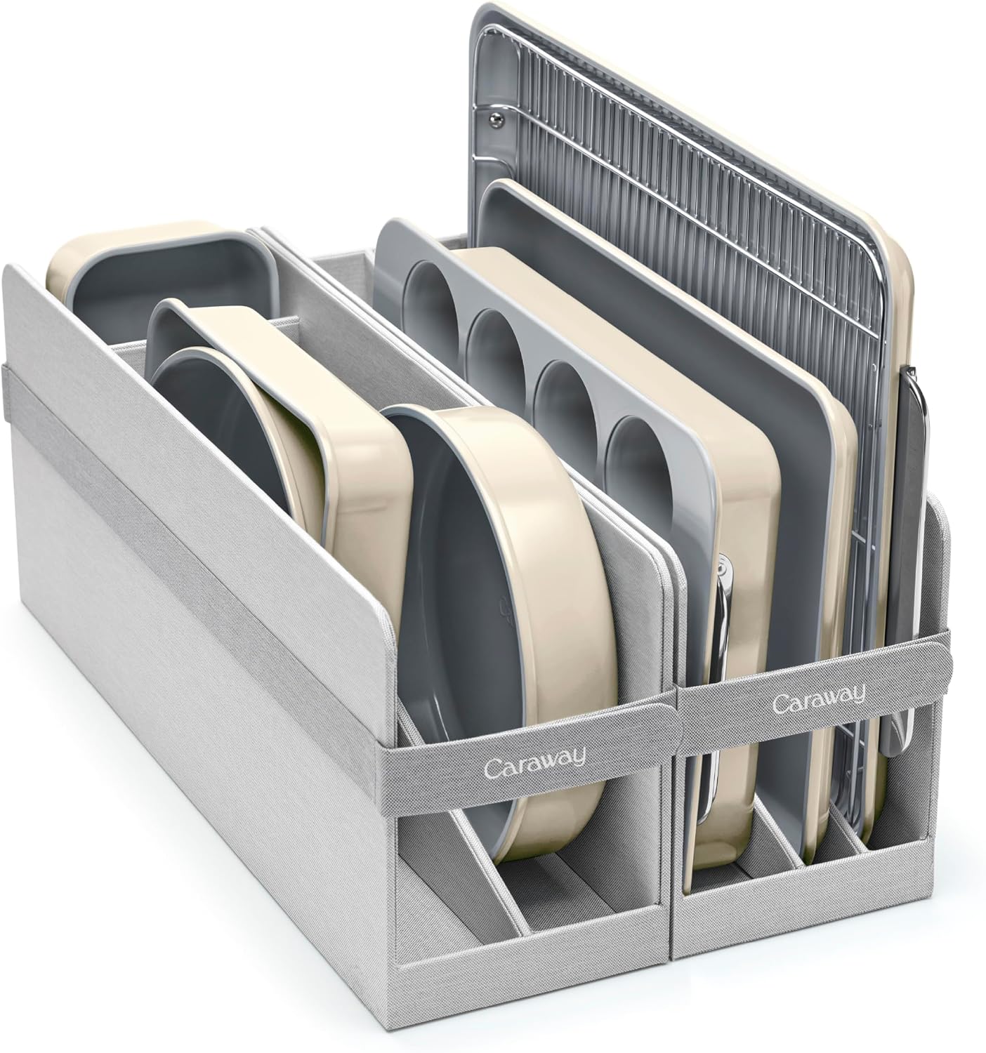 Caraway 11-Piece Non-Stick Ceramic Bakeware Set | Baking Sheets, Assorted Baking Pans, Cooling Rack, and Storage, Aluminized Steel Body, Non-Toxic, PTFE and PFOA Free, Cream